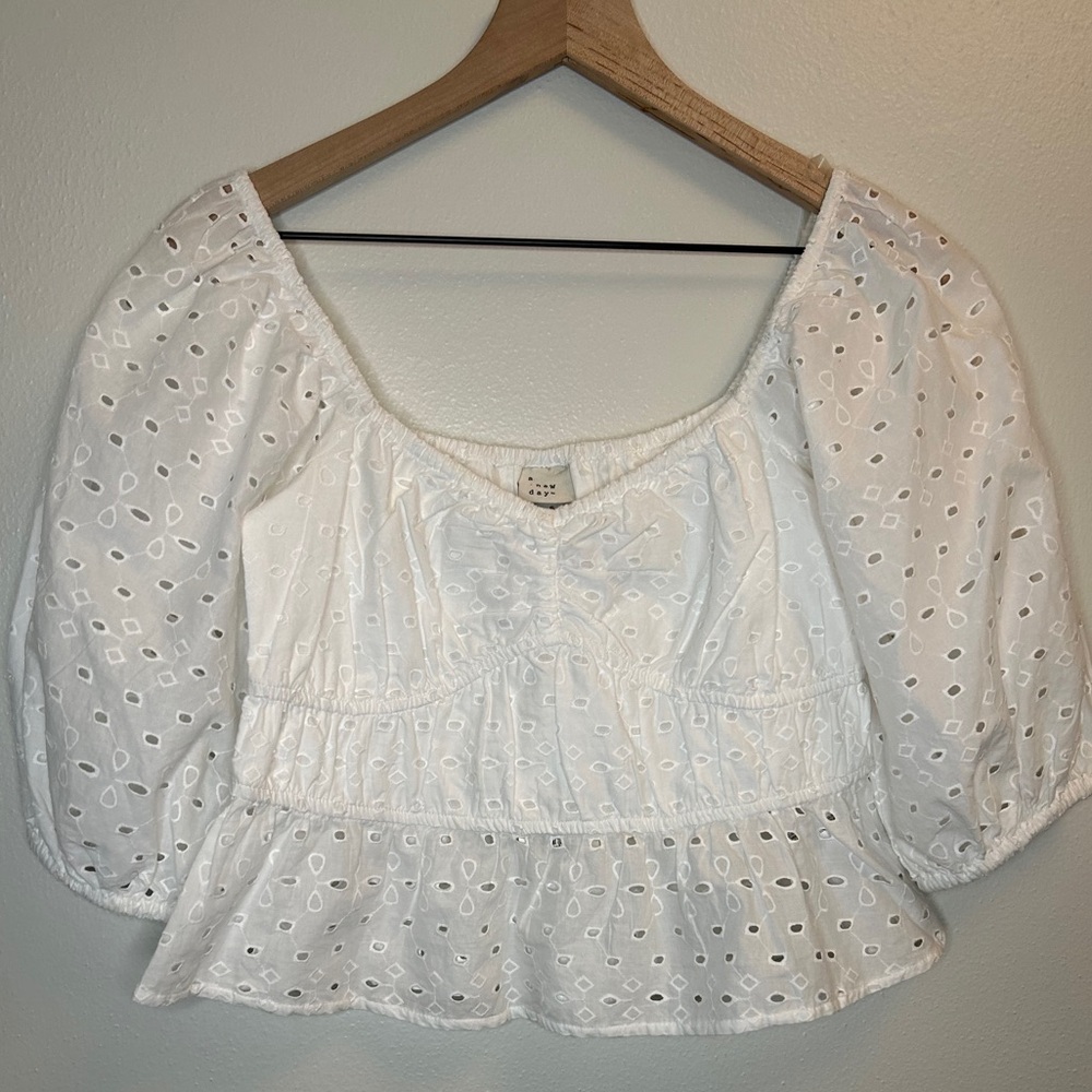 NWT Eyelet Crop Top